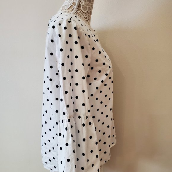 Tommy Hilfiger Polka Dot Top - Black and White - Long Sleeve - Lightweight71923 - Picture 6 of 11